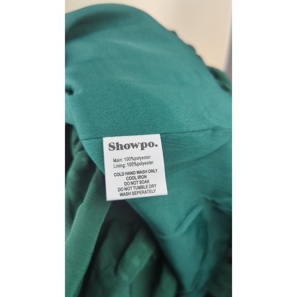 Showpo Australia Mini Dress Dark Green Plaid Bows Shoulder Tie US10 AUS UK 14 - Picture 6 of 6